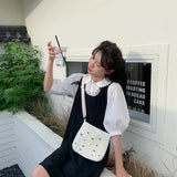 Mini Canvas Smiley Cross Body Bag for Women Girls