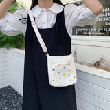 Mini Canvas Smiley Cross Body Bag for Women Girls