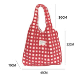 Flower Waffle Grid Pattern Shoulder Bag Casual Large Capacity Tote Bag