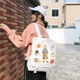 Ladies Canvas Schoolbag College Style Backpack