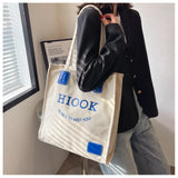Large Capacity Canvas Bag Female All Match College Student Class Shoulder Bags