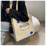 Large Capacity Canvas Bag Female All Match College Student Class Shoulder Bags