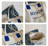 Large Capacity Canvas Bag Female All Match College Student Class Shoulder Bags