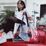 Transparent High Capacity Shoulder Bag Street Student Handbag