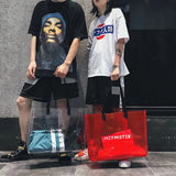 Transparent High Capacity Shoulder Bag Street Student Handbag