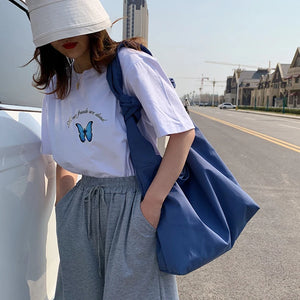 Women Nylon Hobo Bag Large Capacity Shoulder Bags Shopping Package