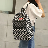 Casual Plaid Backpack Wind Style Student Shoulder Bag