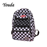 Casual Plaid Backpack Wind Style Student Shoulder Bag