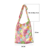 Soft Flowers Tote Plush Material Messenger Bag Female Student Large Capacity Sho
