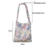 Soft Flowers Tote Plush Material Messenger Bag Female Student Large Capacity Sho