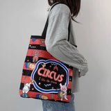 Canvas Shoulder Bag Circus Books Daily Shopping Bags Students Bookbag Handbags