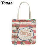 Canvas Shoulder Bag Circus Books Daily Shopping Bags Students Bookbag Handbags