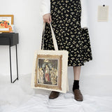 Niche Painting Literary Style Canvas Bag Large Capacity Shoulder Bag