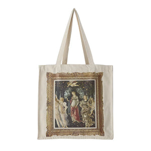Niche Painting Literary Style Canvas Bag Large Capacity Shoulder Bag