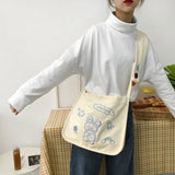 Classic Women Canvas Crossbody Bags for Ladies Casual Style Handbag
