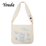 Classic Women Canvas Crossbody Bags for Ladies Casual Style Handbag