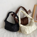 Embroidered Rhombus Shoulder Bag