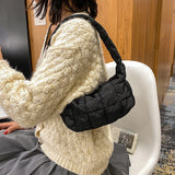 Embroidered Rhombus Shoulder Bag