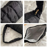Embroidered Rhombus Shoulder Bag