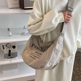 Retro Canvas Bag Women Casual Messenger Style Dumpling Shoulder Bags