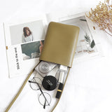 Classic Style Ladies Mobile Phone Pouch Solid PU Material Girl Messenger Bag