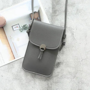 Retro Touch Screen Mobile Phone Bag Women Chain Messenger PU Shoulder Bag