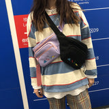Unisex Street Style Chest Bag with Cartoon Embroidery