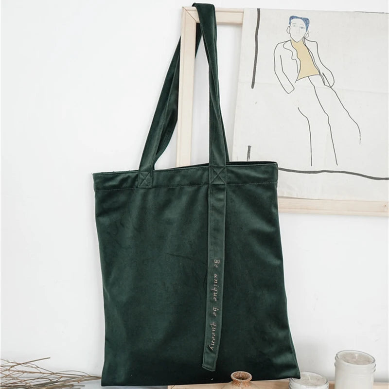 Vintage Style Velvet Shoulder Bag Ribbon Handbag