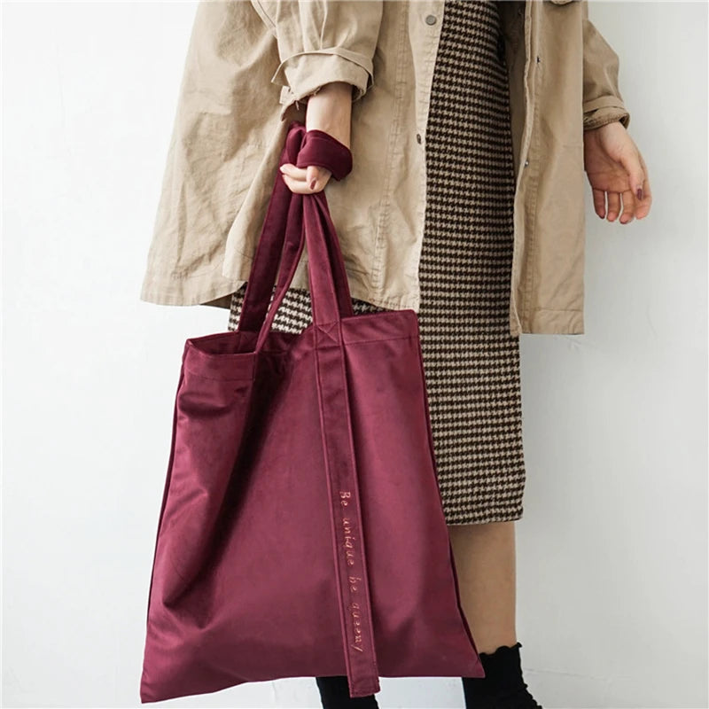 Vintage Style Velvet Shoulder Bag Ribbon Handbag