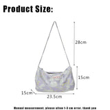 Women Canvas Tote Jacquard Flowers Bag Zipper Purse