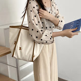 Bear Embroidery Canvas Shopping Bag Eco Handbag