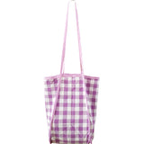Women Red Plaid Canvas Shoulder Bag Large Tote for Girls