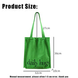 Canvas Shoulder Bag Letters Embroidery Eco Cotton Linen Handbag Tote