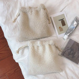 Plush Makeup Bag Drawstring Pouch Organizer Lipstick Toiletry Bags