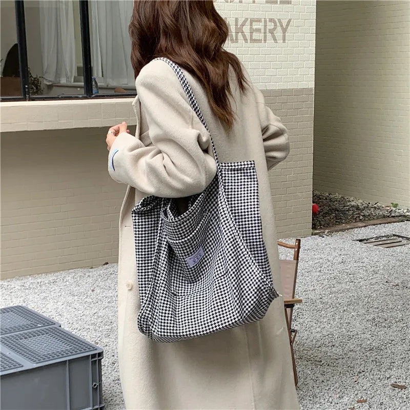 Woolen Cloth Female Shoulder Bag Eco-Friendly Handbag