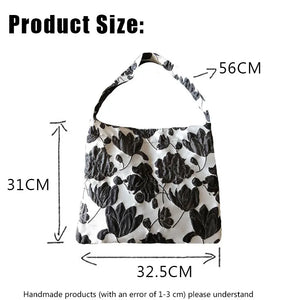 Gray Retro Flower All-match Shoulder Bag for Women