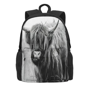 Highland Cow Backpack for Travel and Hiking