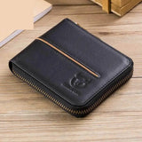 Men Leather Wallets Casual Short Cowhide Purse Multi-card Wallet