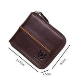 Men Leather Wallets Casual Short Cowhide Purse Multi-card Wallet