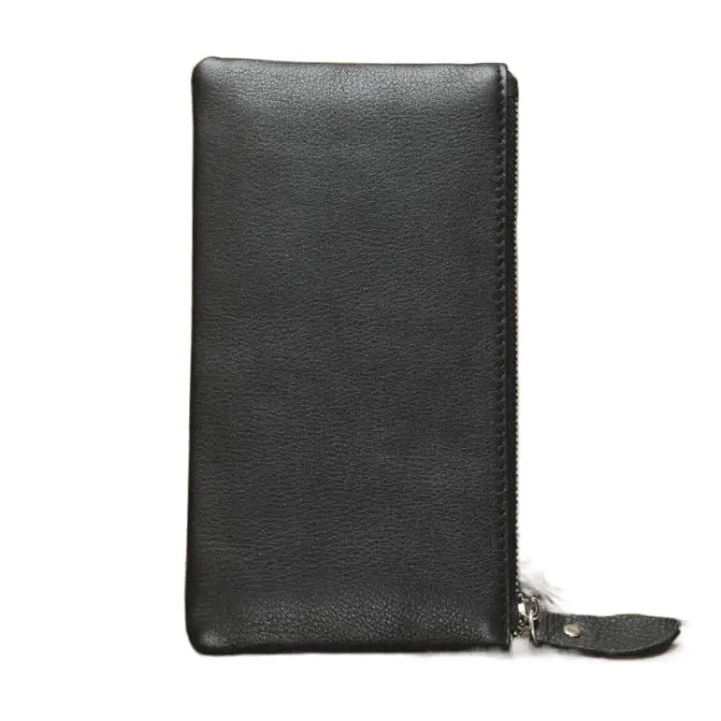 Minimalist Long Slim Crazy Horse Leather Purse