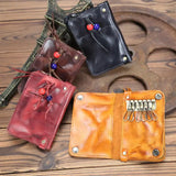Unisex Leather Key Bag Organizer Wallet