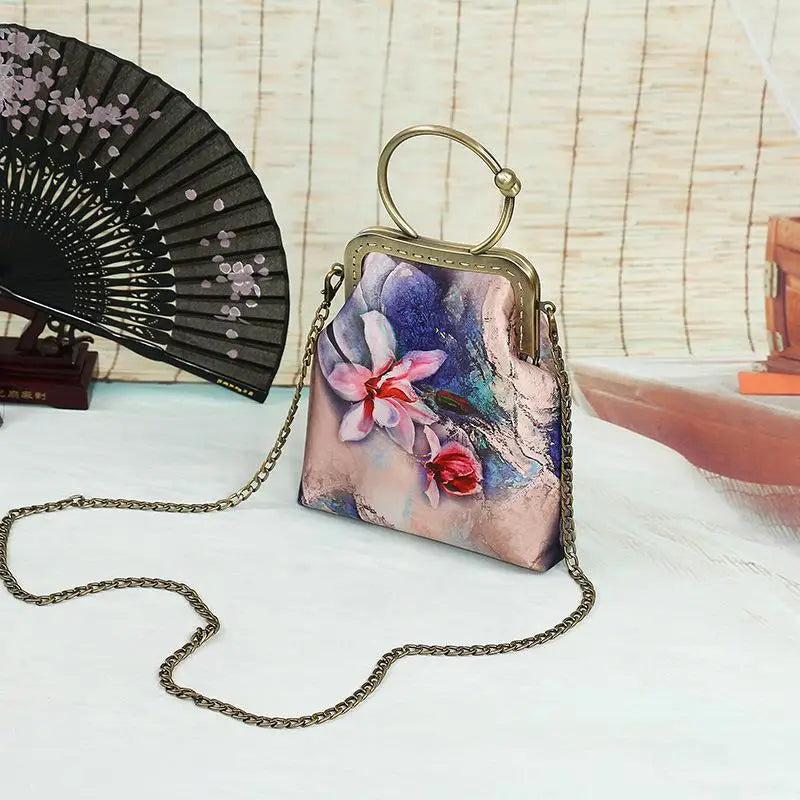 Vintage Cheongsam Bag Ladies Antique Shoulder Bags Printing Versatile