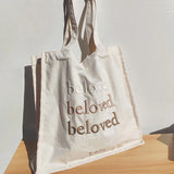 Youth Canvas Tote Bag Student Letter Printing Handbag Shoulder Bags