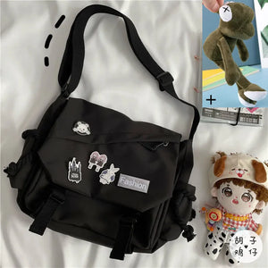 Nylon Crossbody Bag Women Handbag Large Capacity Canvas Messenger Girls School B