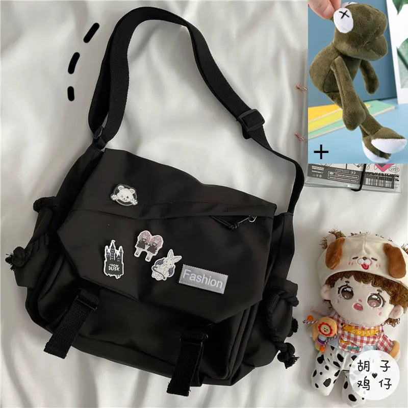 Nylon Crossbody Bag Women Handbag Large Capacity Canvas Messenger Girls School B