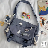 Nylon Crossbody Bag Women Handbag Large Capacity Canvas Messenger Girls School B