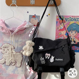 Nylon Crossbody Bag Women Handbag Large Capacity Canvas Messenger Girls School B