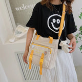 Youth Female Canvas Shoulder Bag Nylon Messenger Student Girl Crossbody Tote Sch
