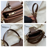 Youth Ladies Crossbody Bag Casual Smile Lock Chain Hobo PU Leather Shoulder Hand