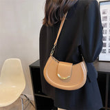 Youth Ladies Crossbody Bag Casual Smile Lock Chain Hobo PU Leather Shoulder Hand